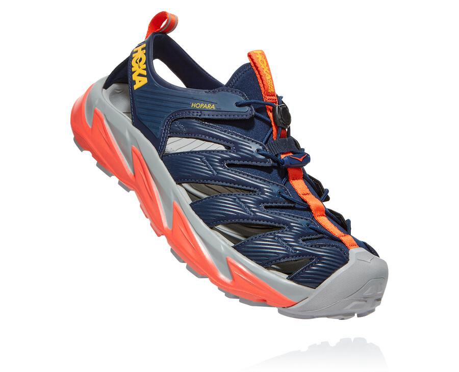 Hoka One One Mens Sandals - Hopara - Black/Red - PQJT20176